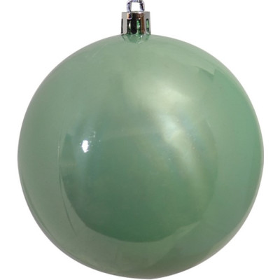 Πράσινη Γυαλιστερή Πλαστική Χριστουγεννιάτικη Μπάλα 10cm (Σετ 4 τμχ)